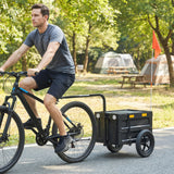 Remorque vélo cargo pliable avec couvercle et drapeau