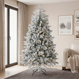 Arbre de Noël artificiel floqué lumineux