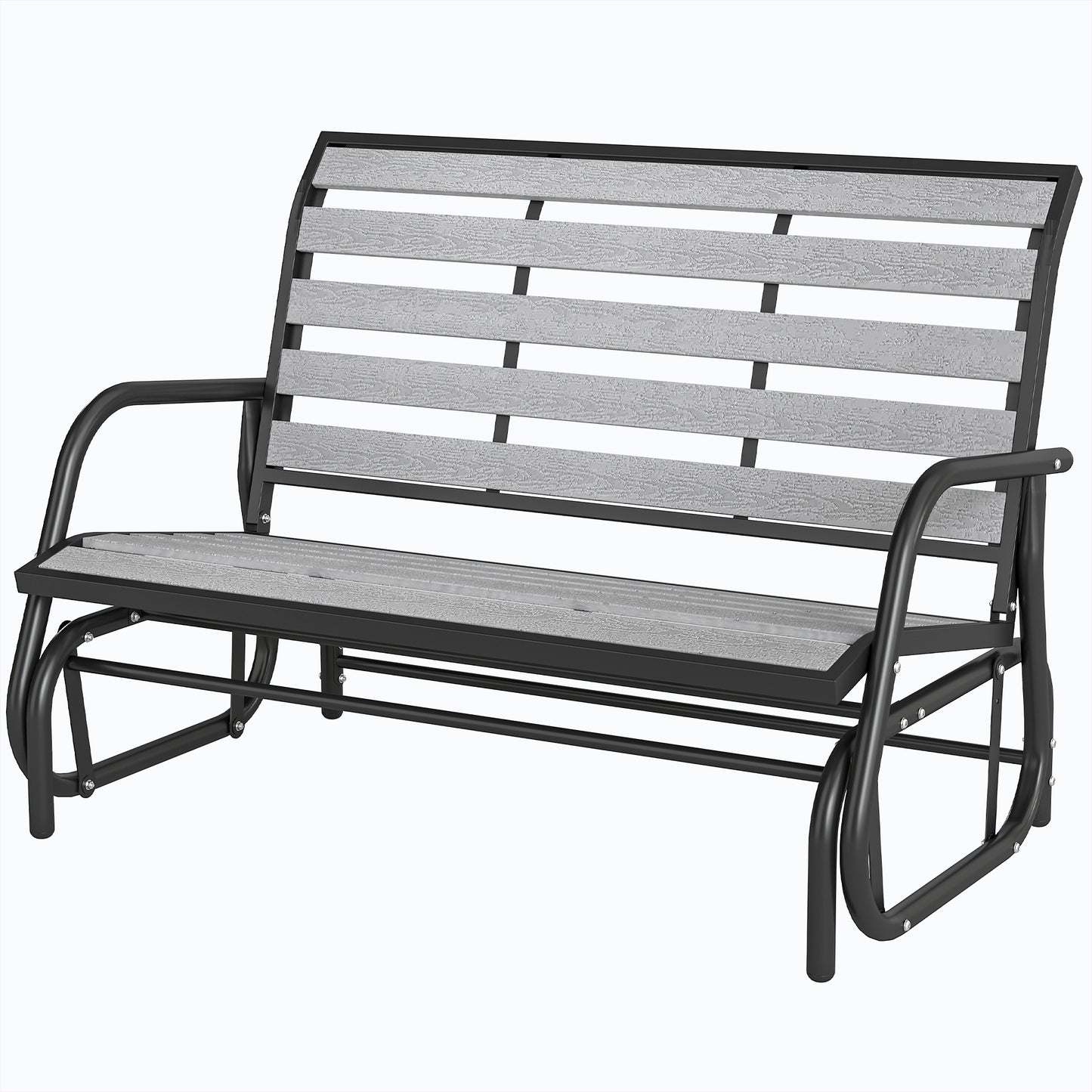 Banc balançoire de patio 2 places — acier et bois composite