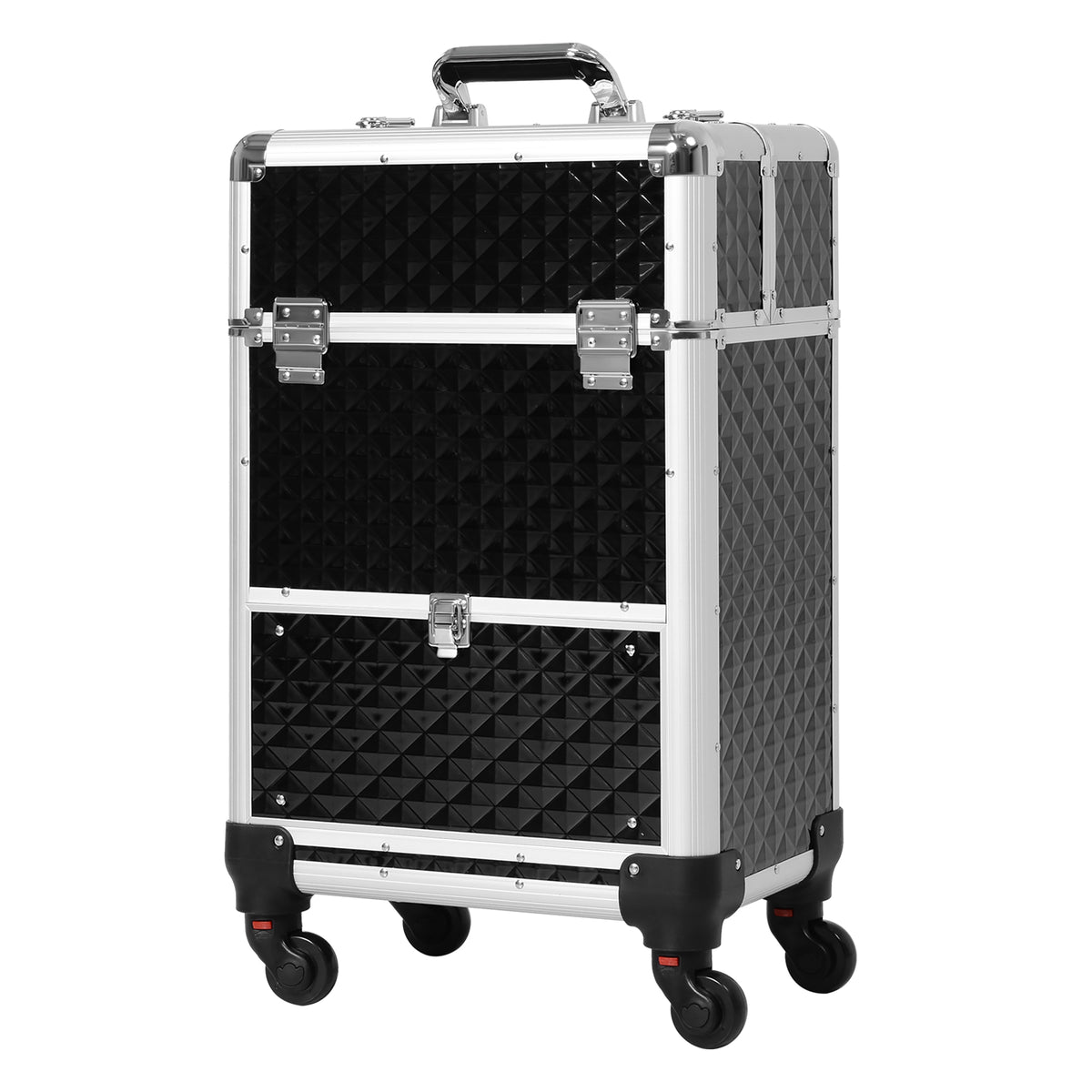 Valise de maquillage roulante professionnelle en aluminium