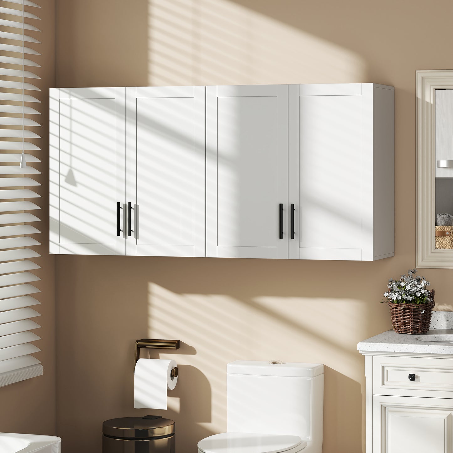 Armoire murale salle de bain 2 portes — blanc