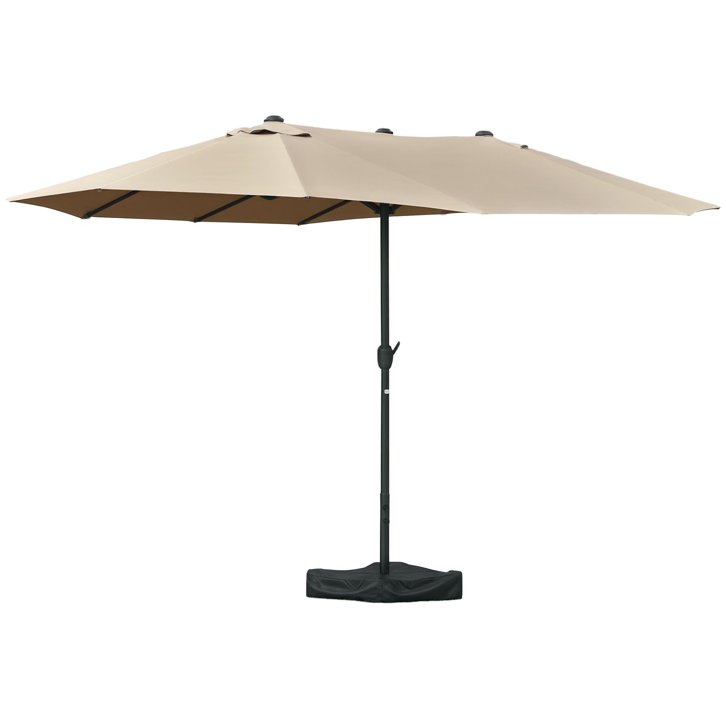 Parasol double toile 457 cm avec manivelle et base croisée