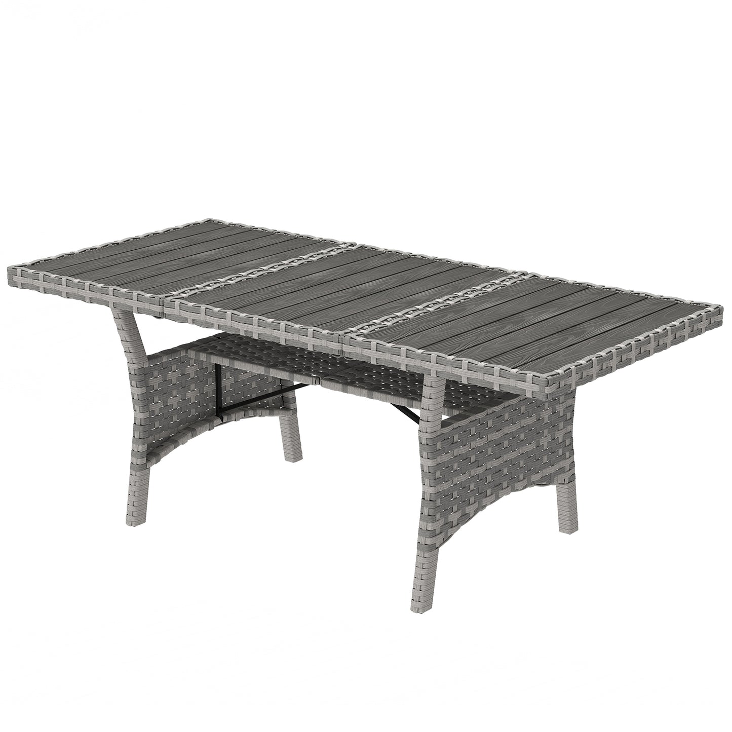 Table de patio à manger pour 6-8 personnes avec tablette