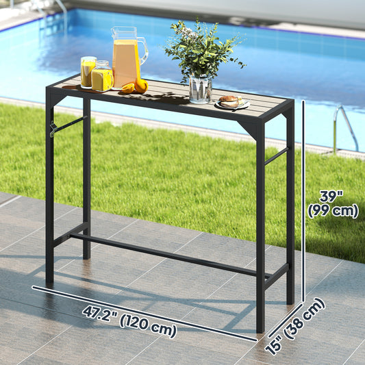 Table haute de patio avec décapsuleur intégré