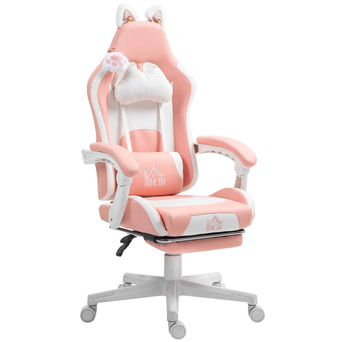 Chaise de joueur style chat avec repose-pieds