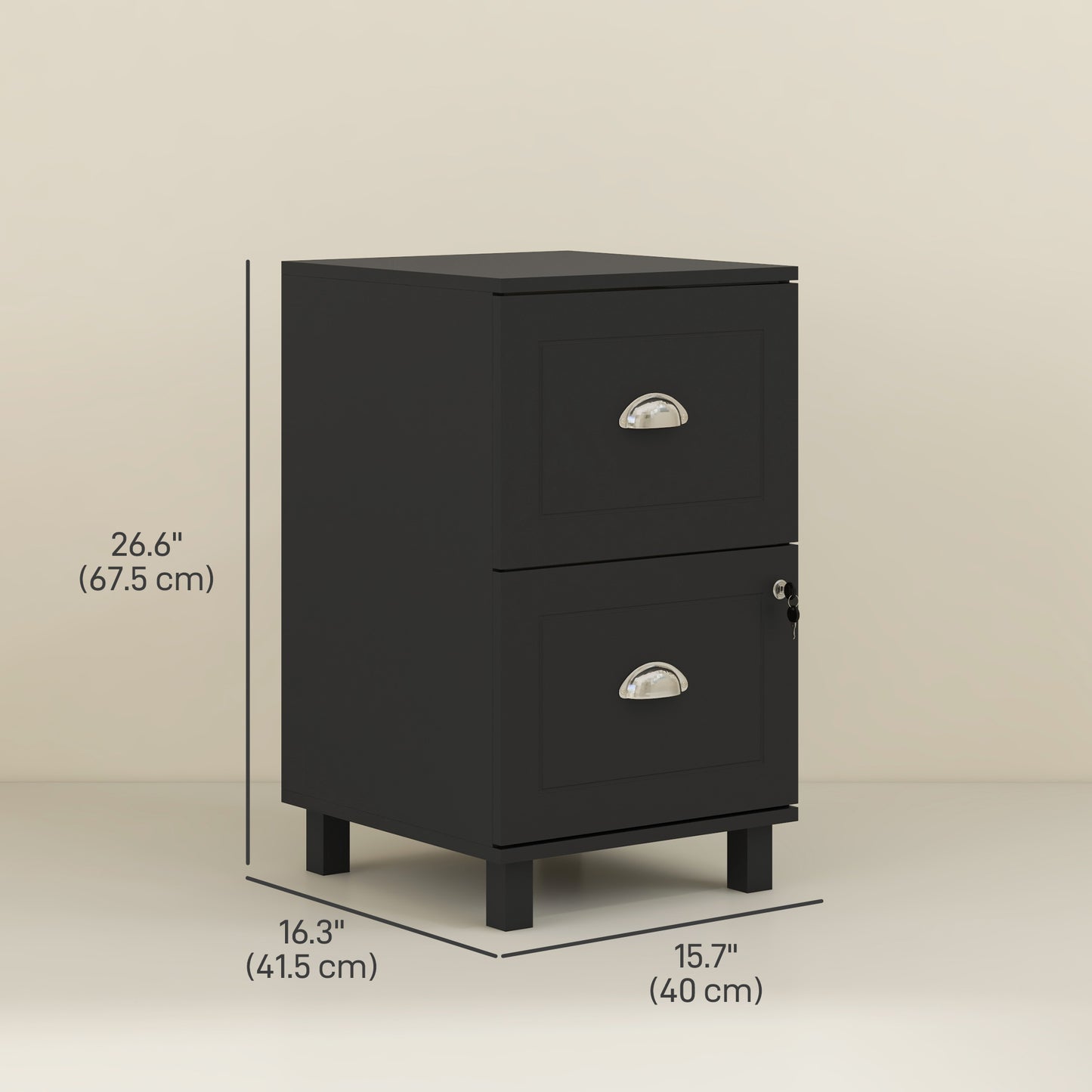 Classeur 2 tiroirs verrouillable avec barres suspendues