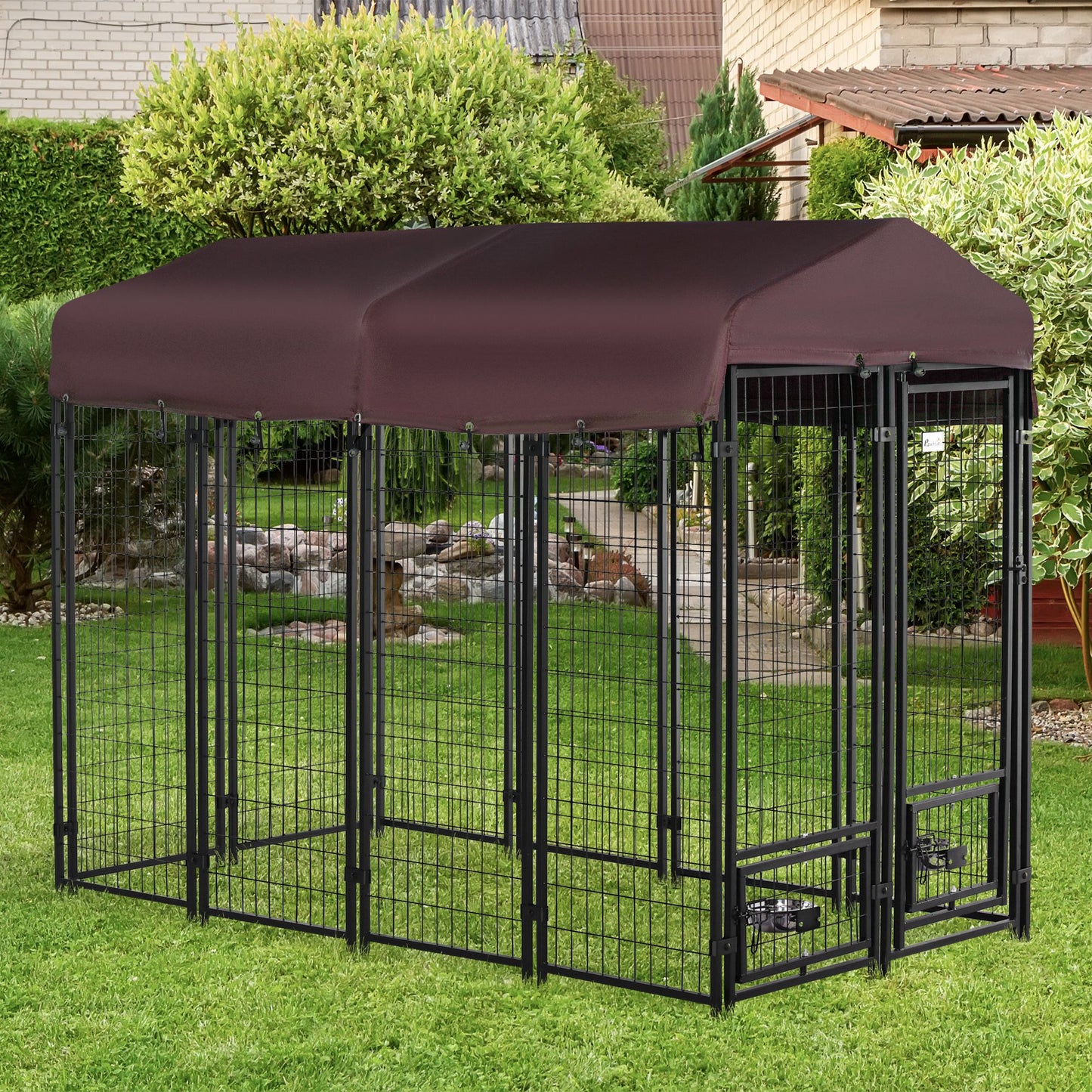 Enclos pour chien extérieur verrouillable acier soudé