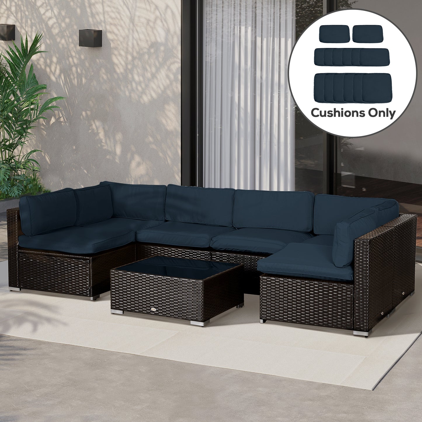 Housses de coussins patio ensemble 14 pièces polyester