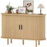 Buffet avec portes coulissantes à lamelles