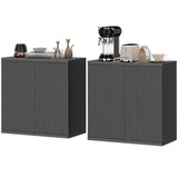 Buffet bahut portes cannelées push-to-open
