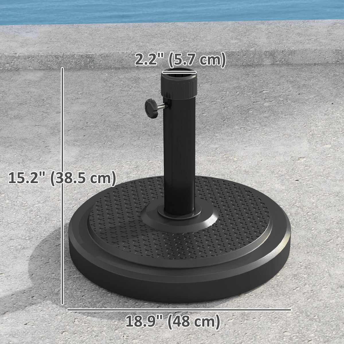 Socle de parasol rond HDPE 22 kg