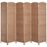 Paravent pliable 4 panneaux cadre bois tressé
