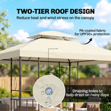 Gazebo acier double toit ventilé 10x13pi