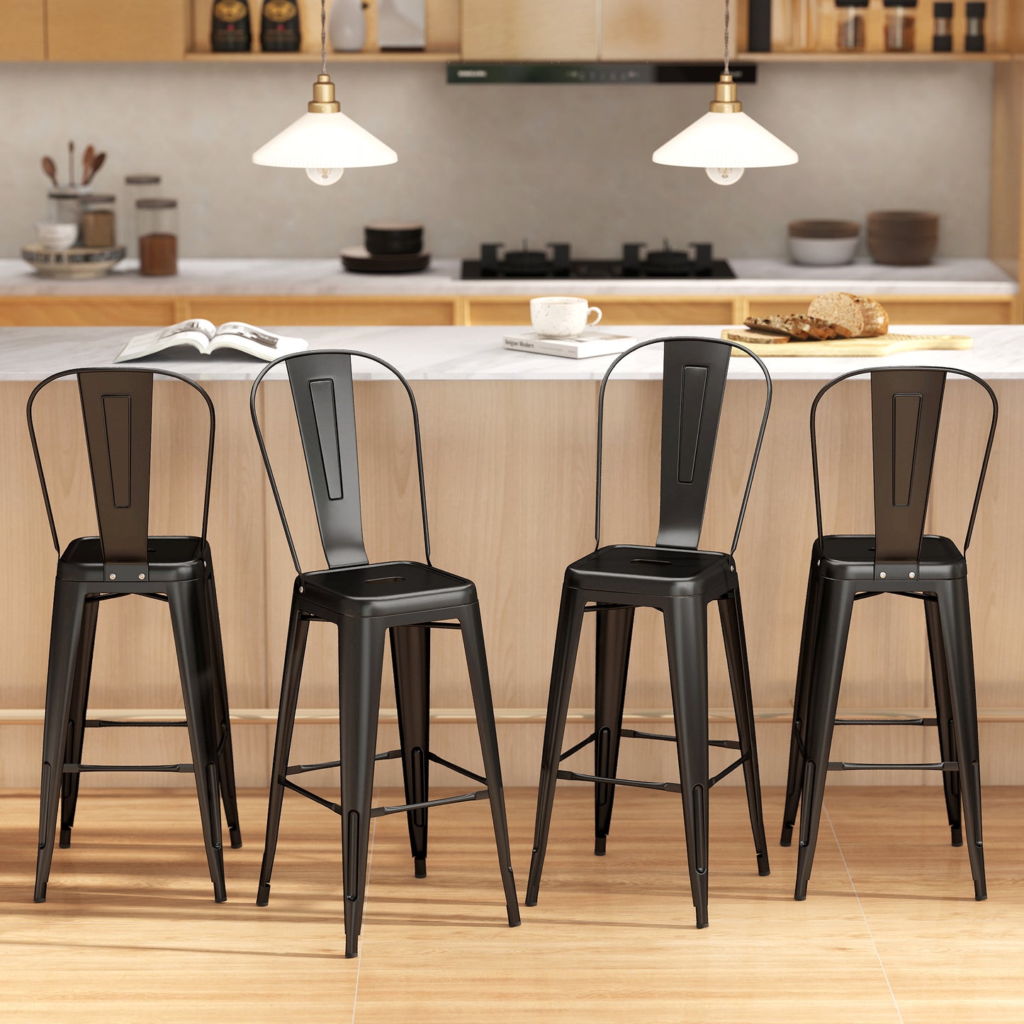 Tabourets de bar industriels 61 cm ensemble de 4