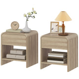 Ensemble de 2 Tables de Nuit Modernes Bois Naturel