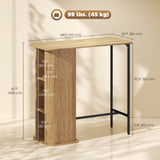 Table bar tambour 3 tablettes latérales rectangulaire