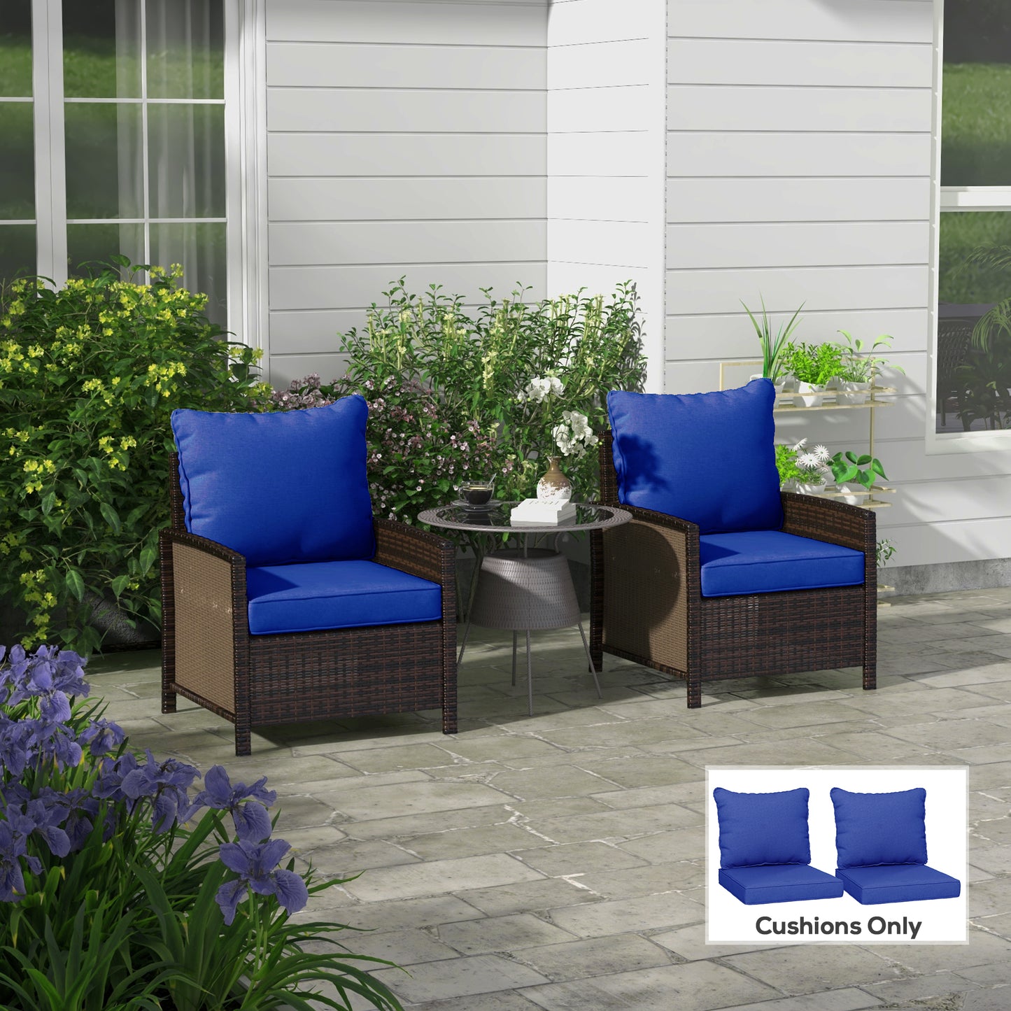 Coussins chaise patio 4 pièces avec dossier