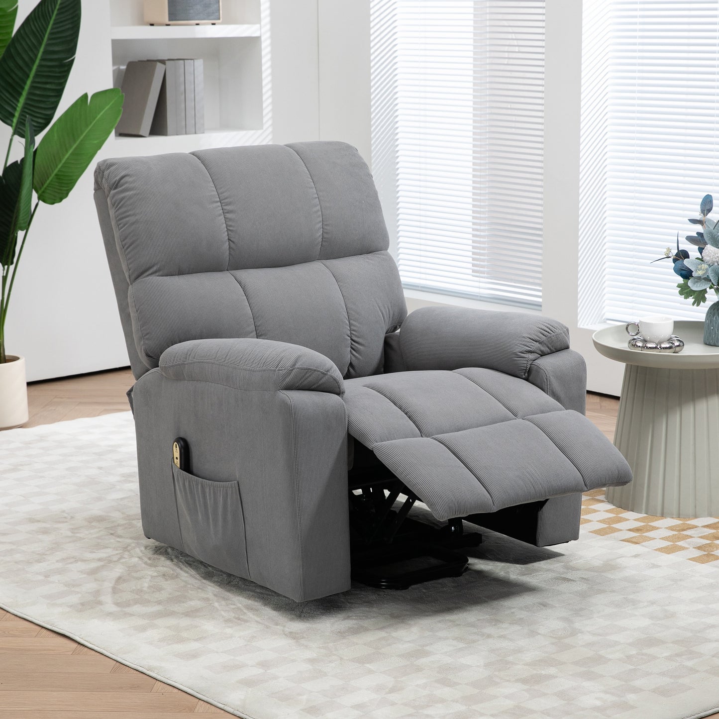 Fauteuil releveur électrique rembourré en microfibre