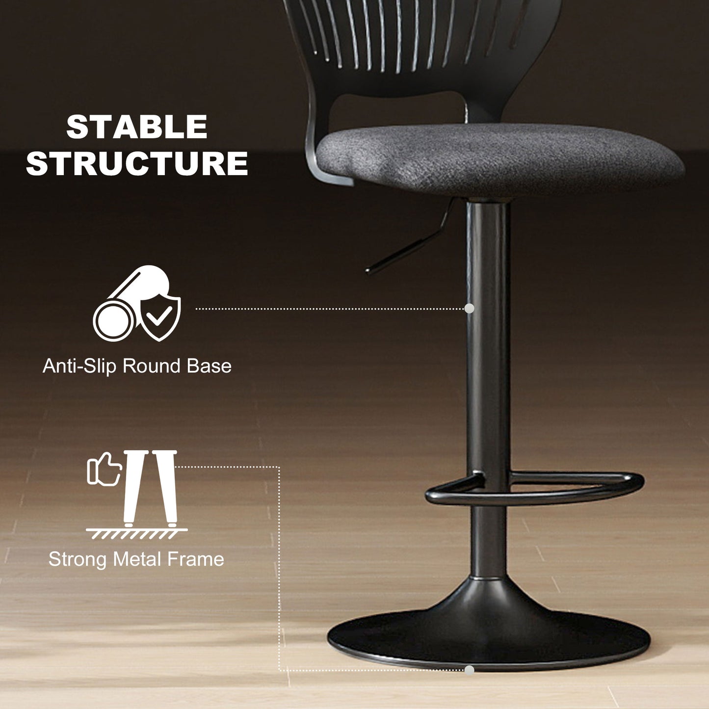 Tabourets de bar pivotants réglables avec repose-pieds