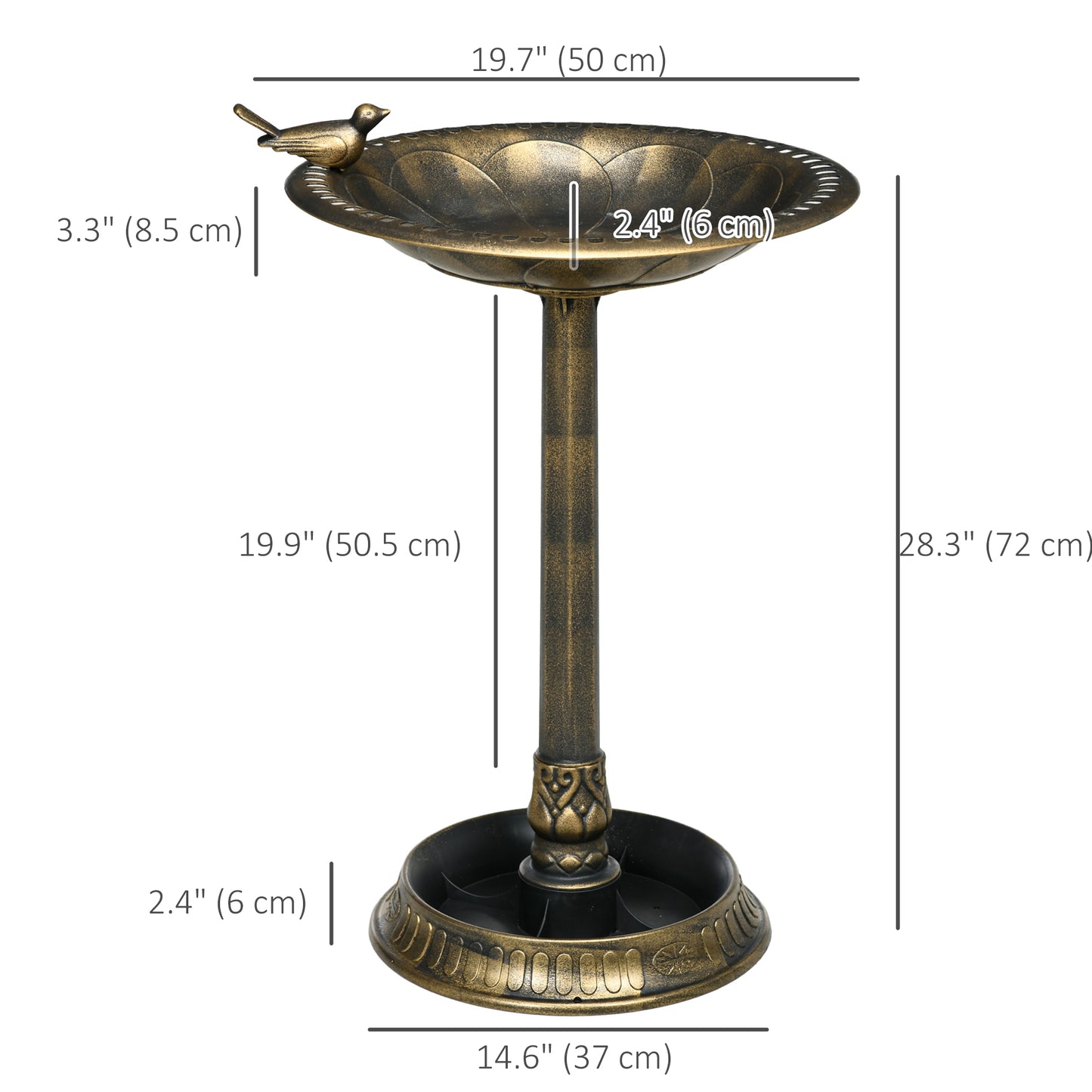 Bain d'oiseaux vintage avec planteur fleuri