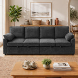 Causeuse convertible double extraction tissu chenille