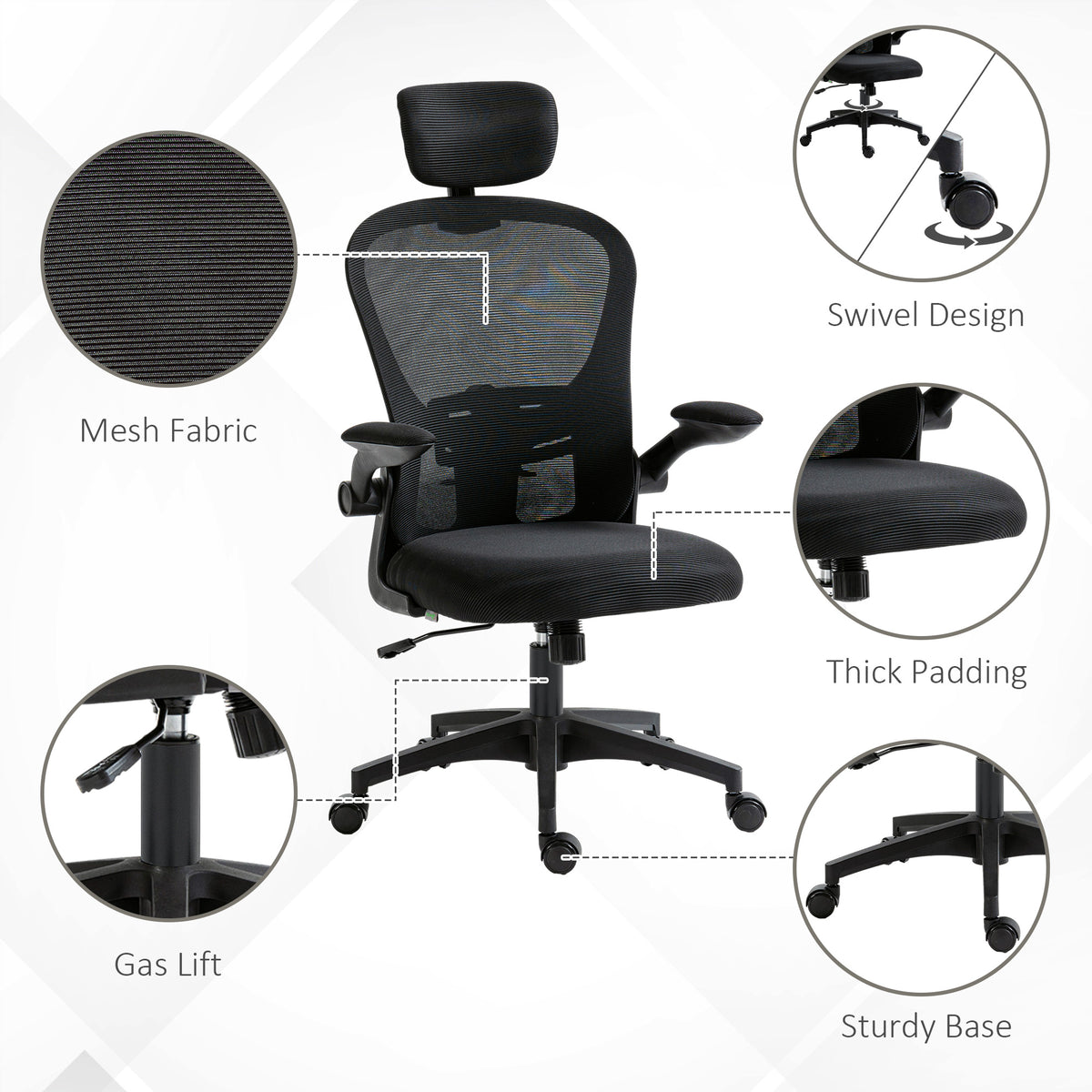 Chaise de bureau ergonomique support lombaire 4D
