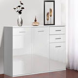 Buffet haut brillant avec tiroirs et portes