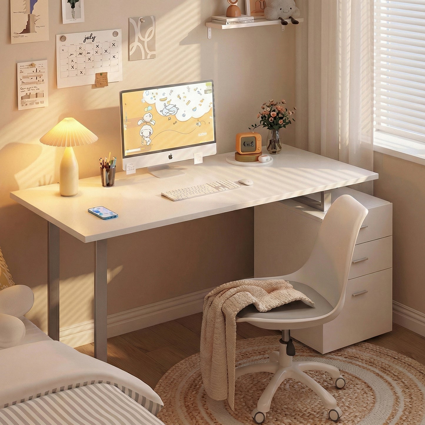 Bureau informatique tiroirs amovibles 47 po