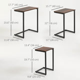 Tables gigognes industrielles en C, lot de 3