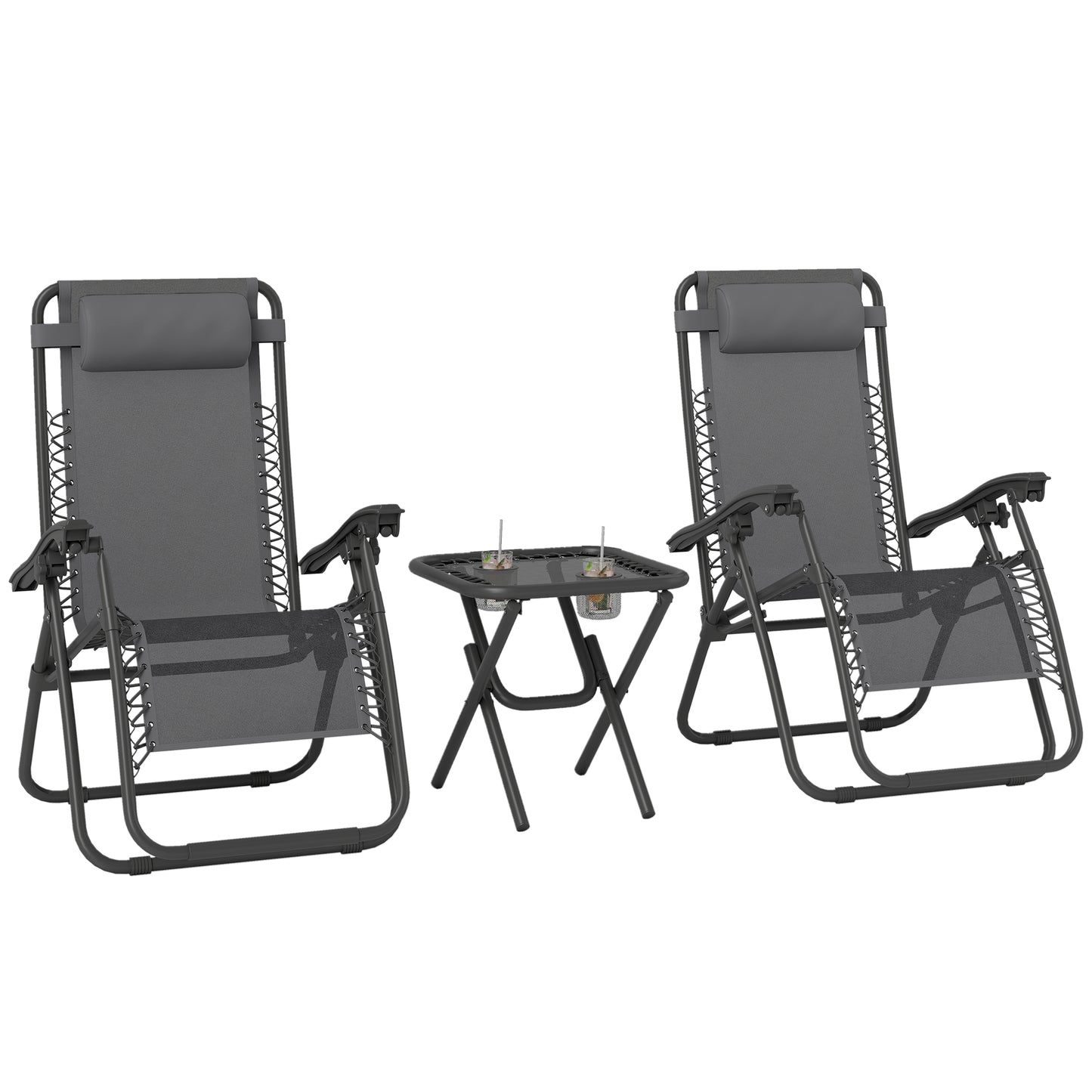 Chaise longue zéro gravité avec table latérale — Ensemble 2