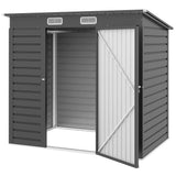 Abri de jardin métallique galvanisé 6x4 pi — gris