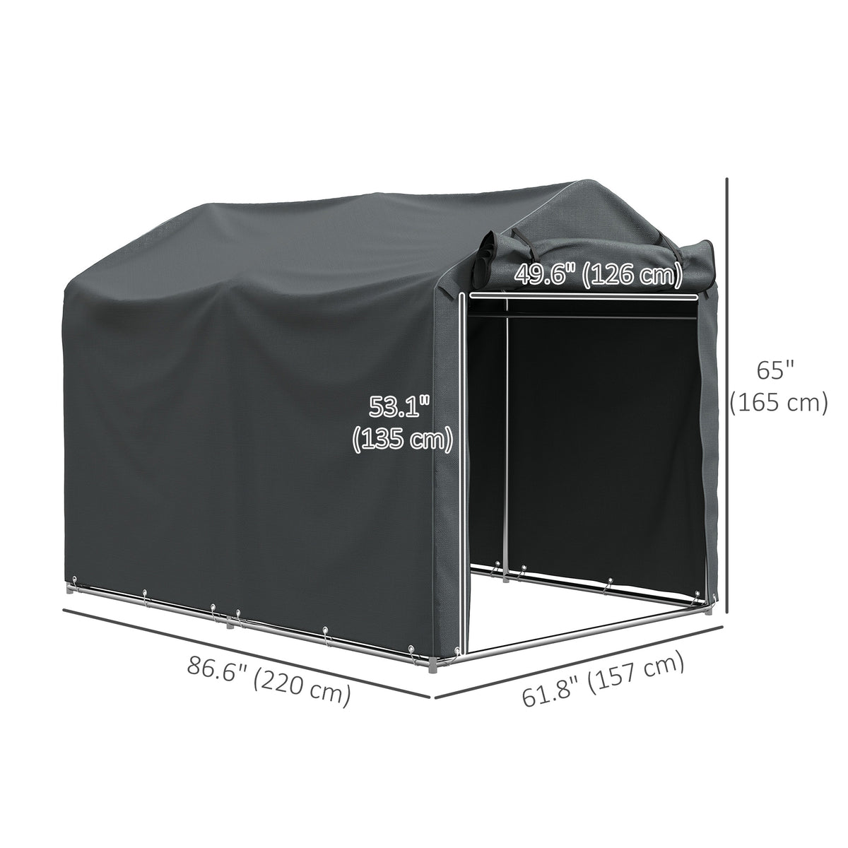 Abri de rangement extérieur résistant aux UV — Gris foncé
