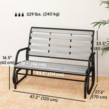 Banc balançoire de patio 2 places — acier et bois composite