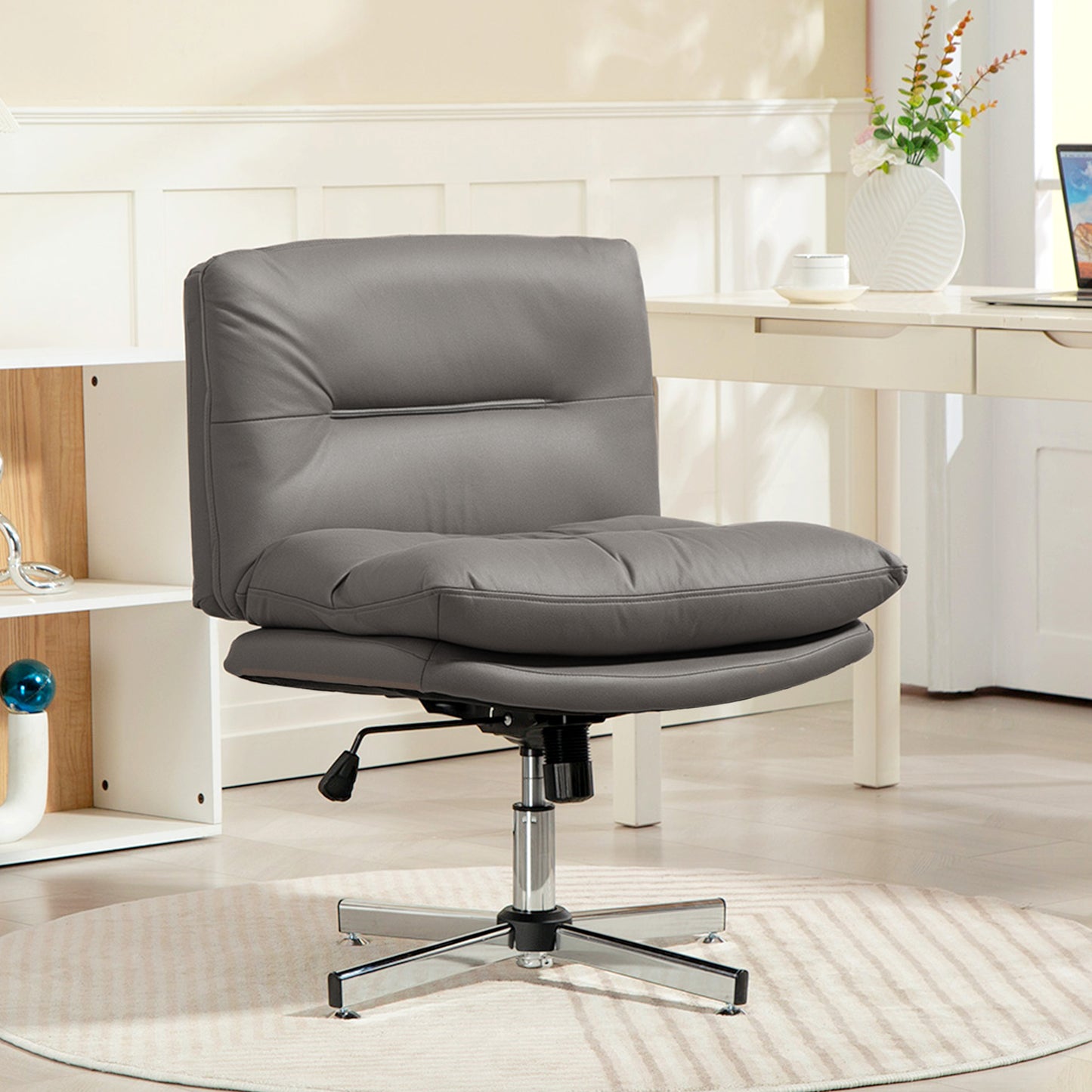 Chaise de bureau sans accoudoirs croisillons réglable pivotante