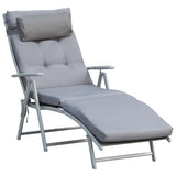 Chaise longue pliante extérieure à 7 positions avec coussin