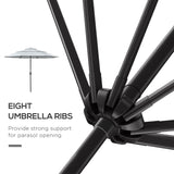 Parasol de patio 3 niveaux à manivelle 274 cm