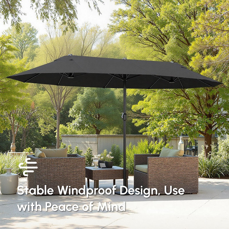 Parasol double face 4,6m avec manivelle acier