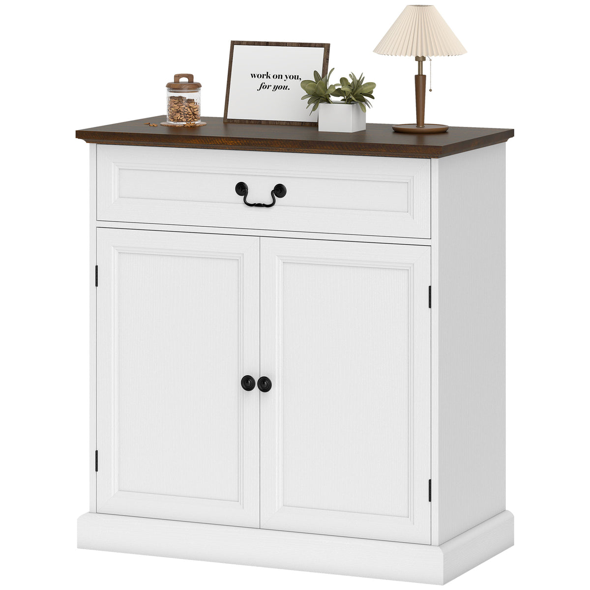Buffet de cuisine style champêtre en bois d'ingénierie