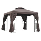 Gazebo de patio toit double 3 x 3 m