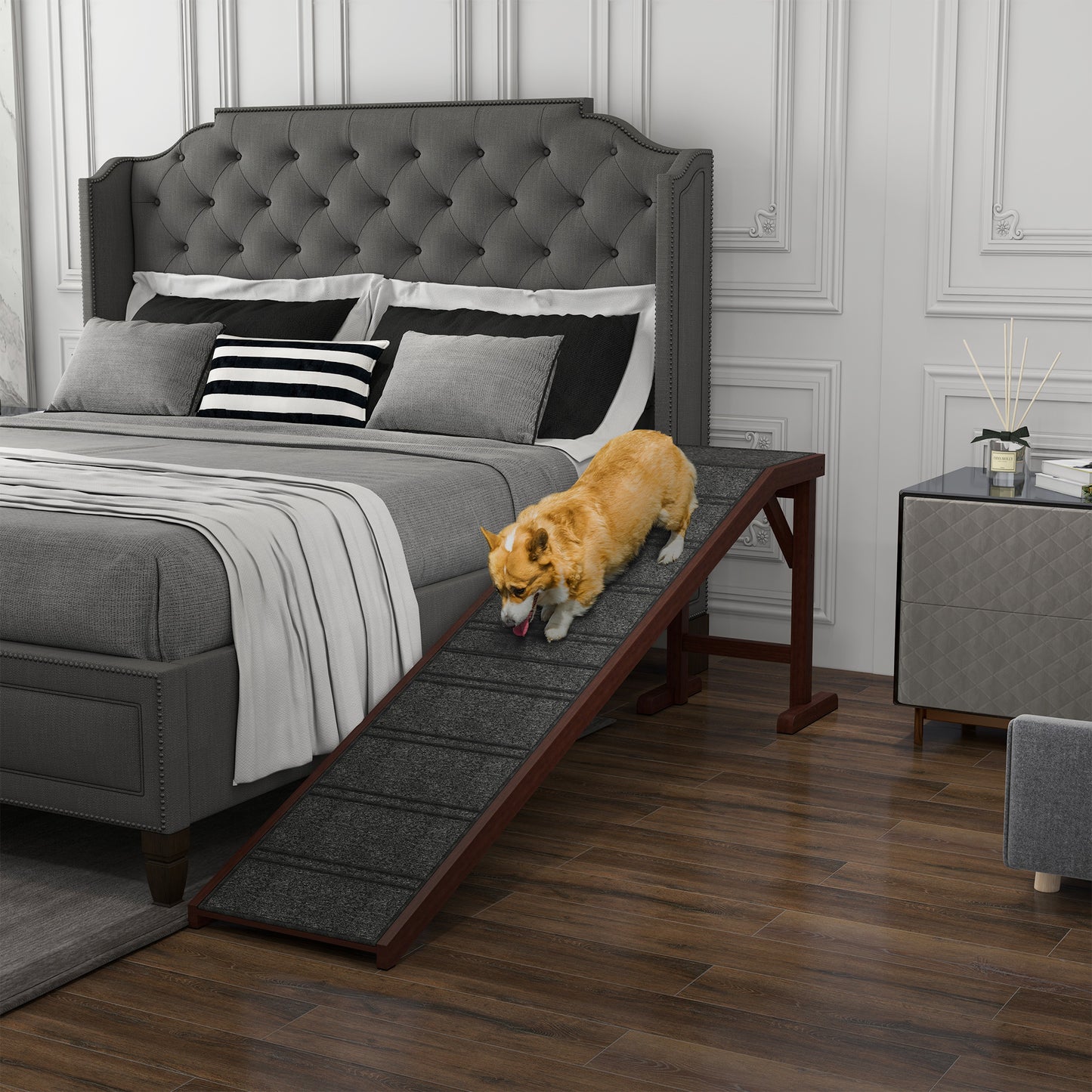 Rampe pour animaux bois de pin antidérapante