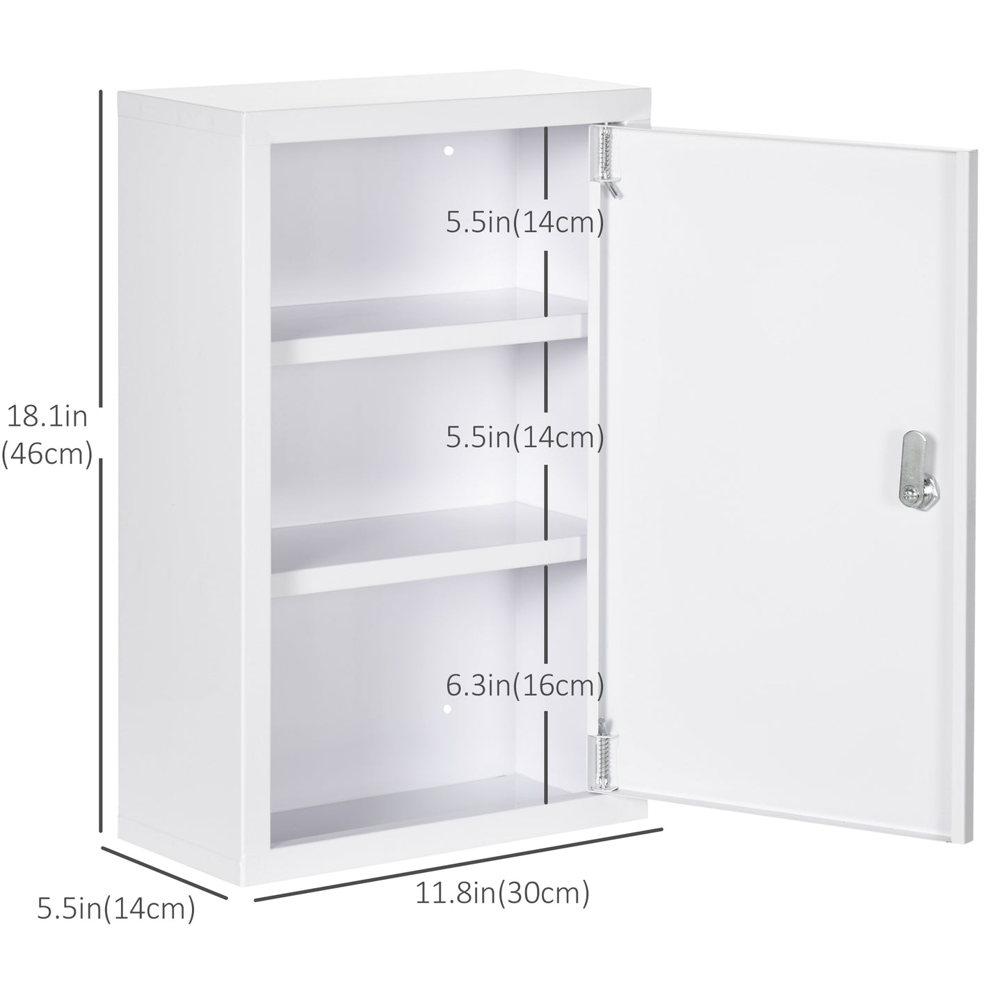 Armoire à pharmacie verrouillable 3 étages acier