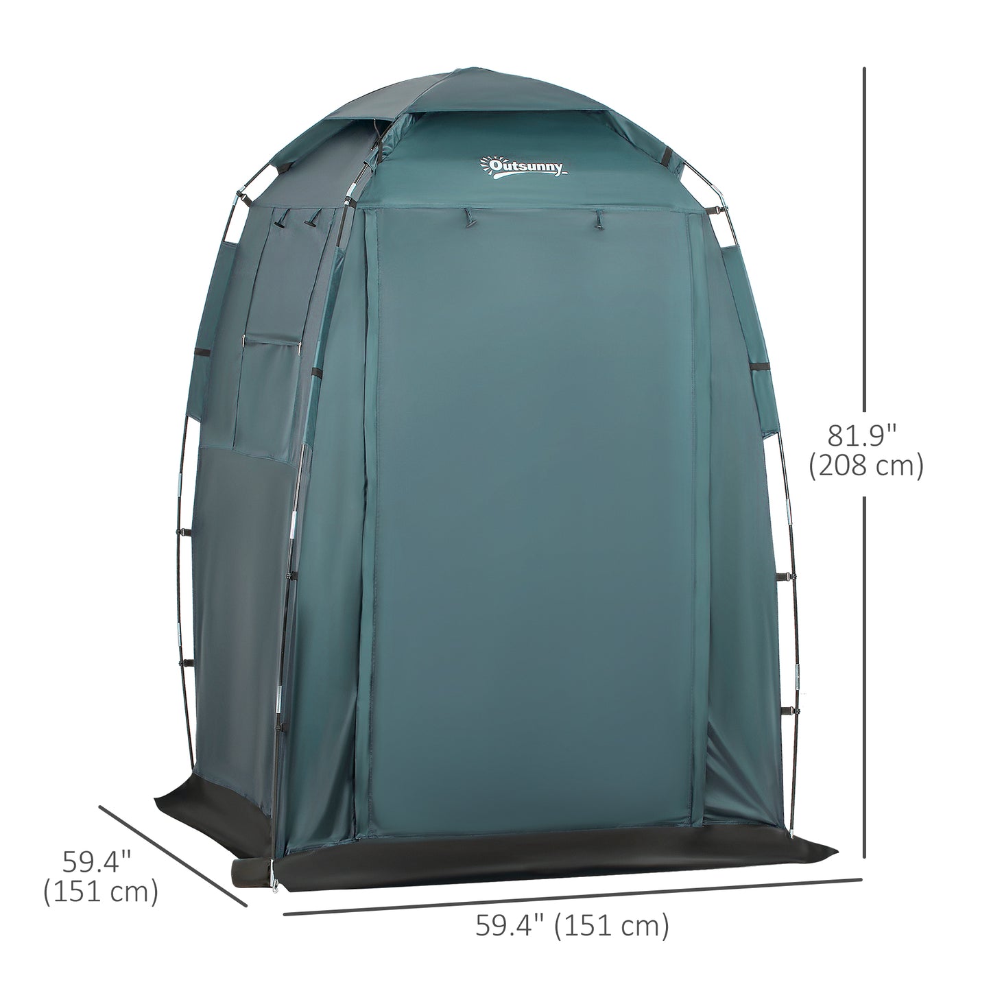 Tente de douche portable 152x152x208cm vestiaire camping