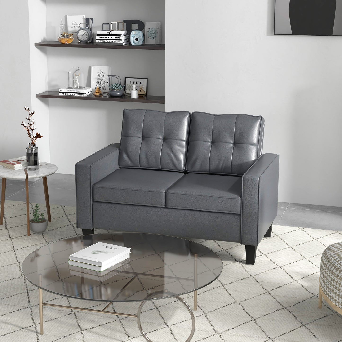 Causeuse 2 places cuir synthétique 130 cm