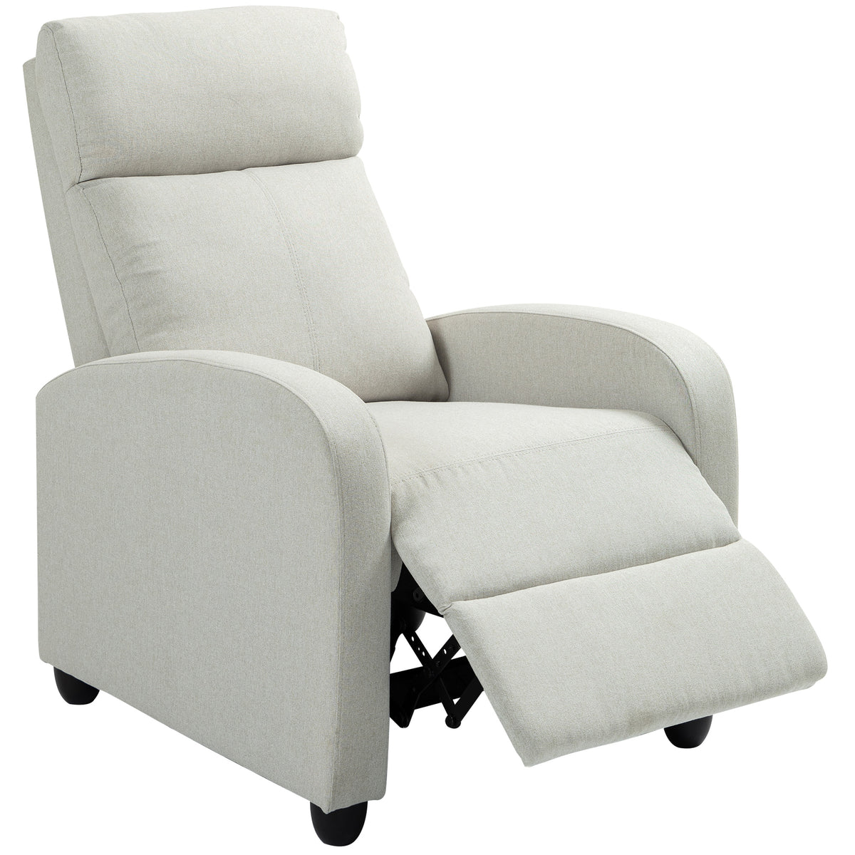 Fauteuil inclinable manuel rembourré lin pour salon