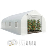 6x3x2m Tunnel Greenhouse - Galvanized Steel with 8 Windows