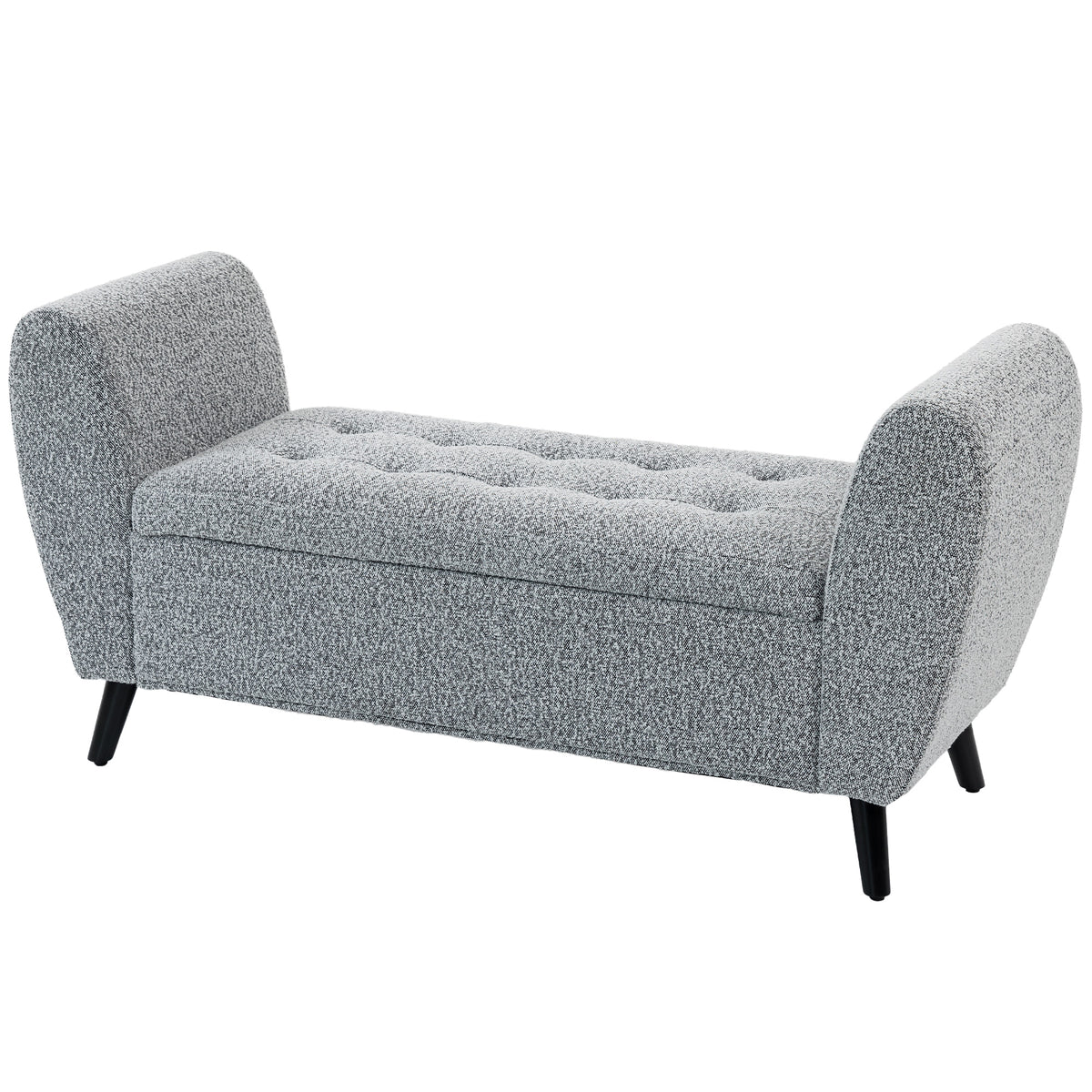 Banc de rangement capitonné moderne avec accoudoirs