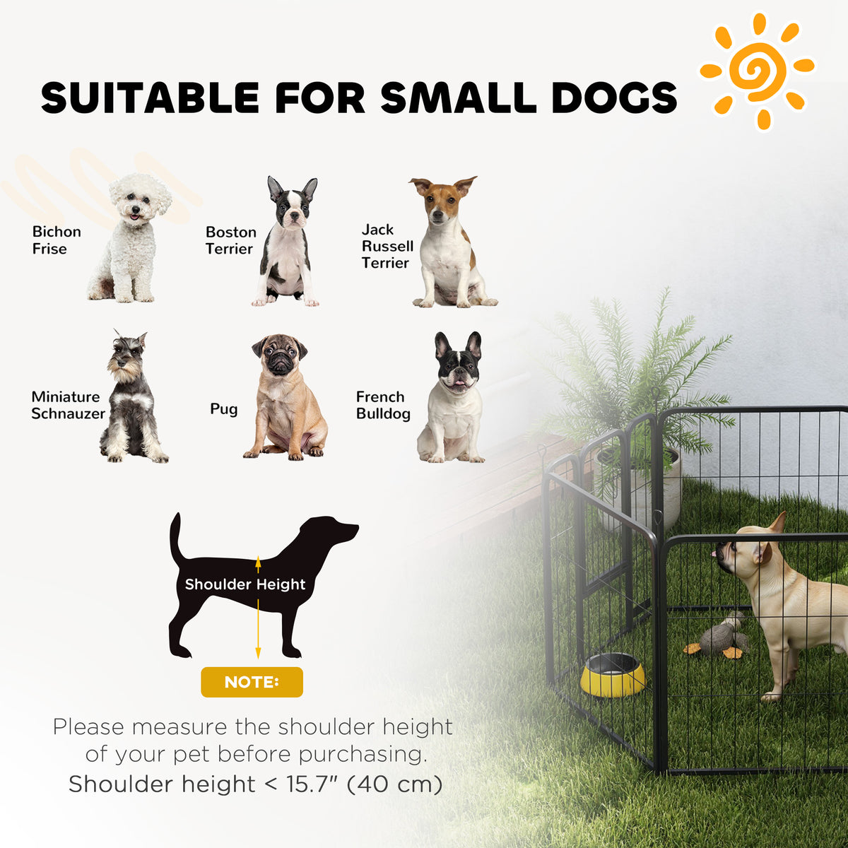 Parc pour chien 6 panneaux acier — portable