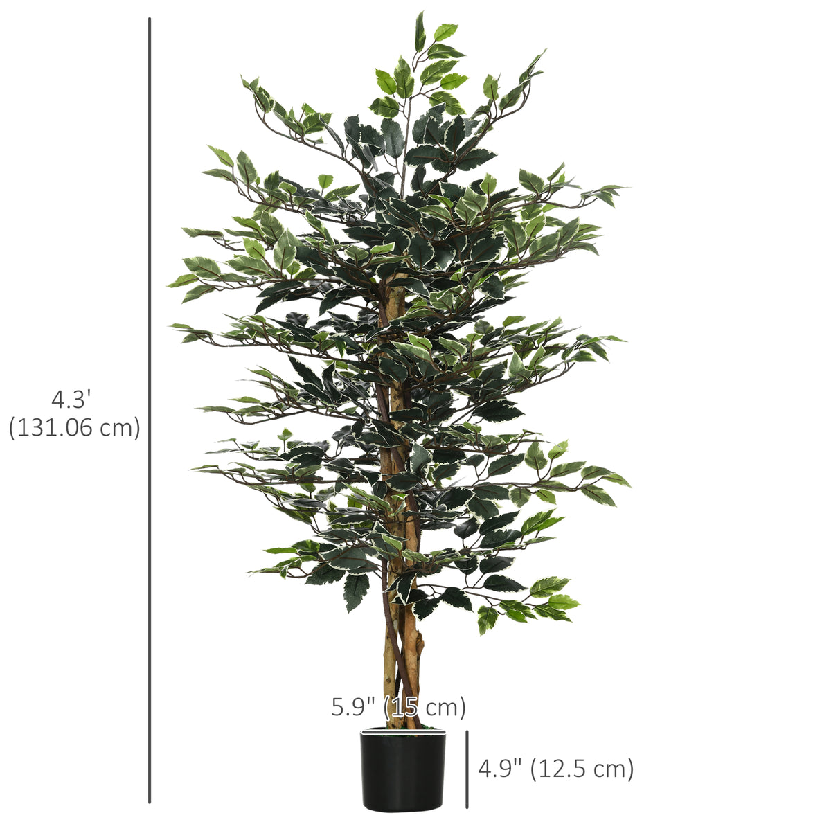 Ficus artificiel décoratif en pot