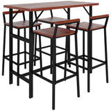 Ensemble bistro patio 5 pièces table haute tabourets