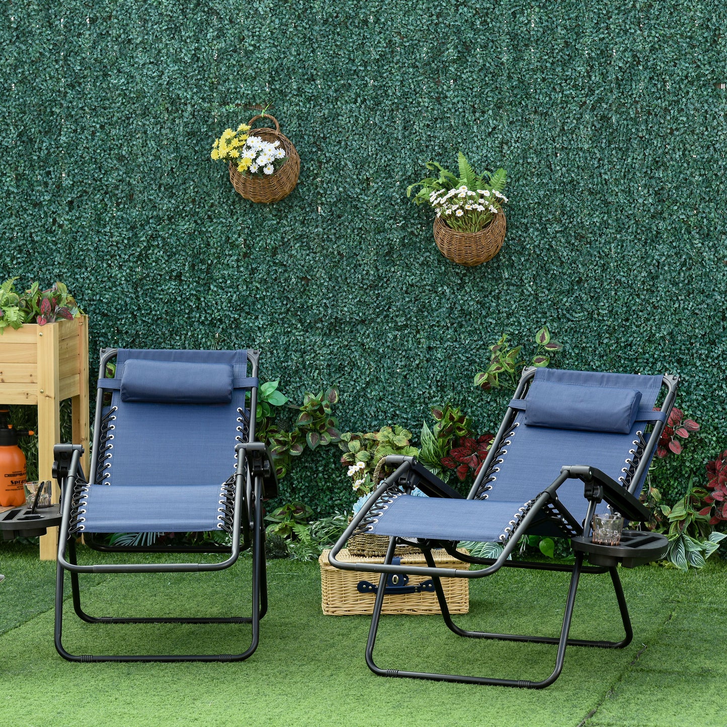 Chaise longue zéro gravité pliable avec auvent